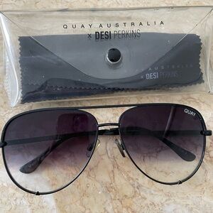Quay Australia Black and Purple Sunglasses Desi Perkins High key